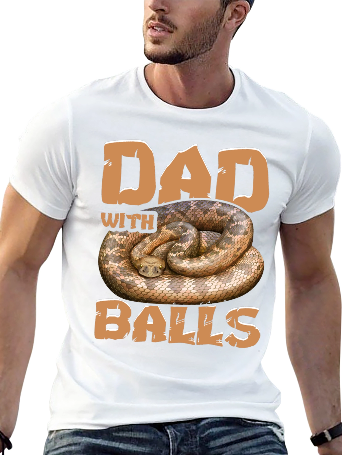 Dad With Balls T-Shirt - Snake Graphic