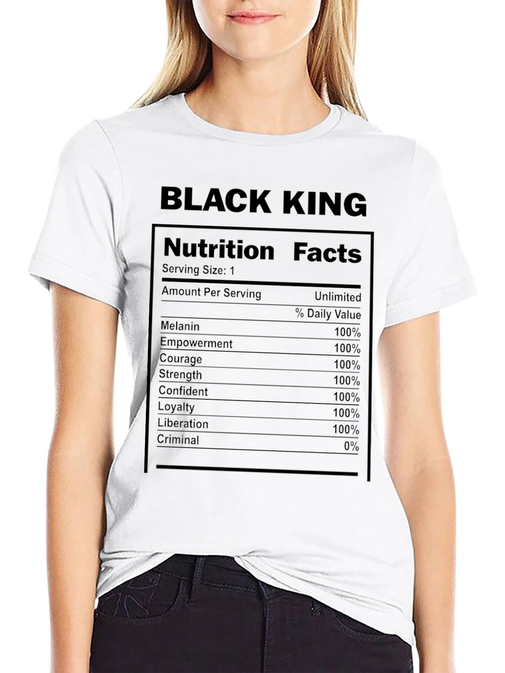 Black King Nutrition Facts T-Shirt