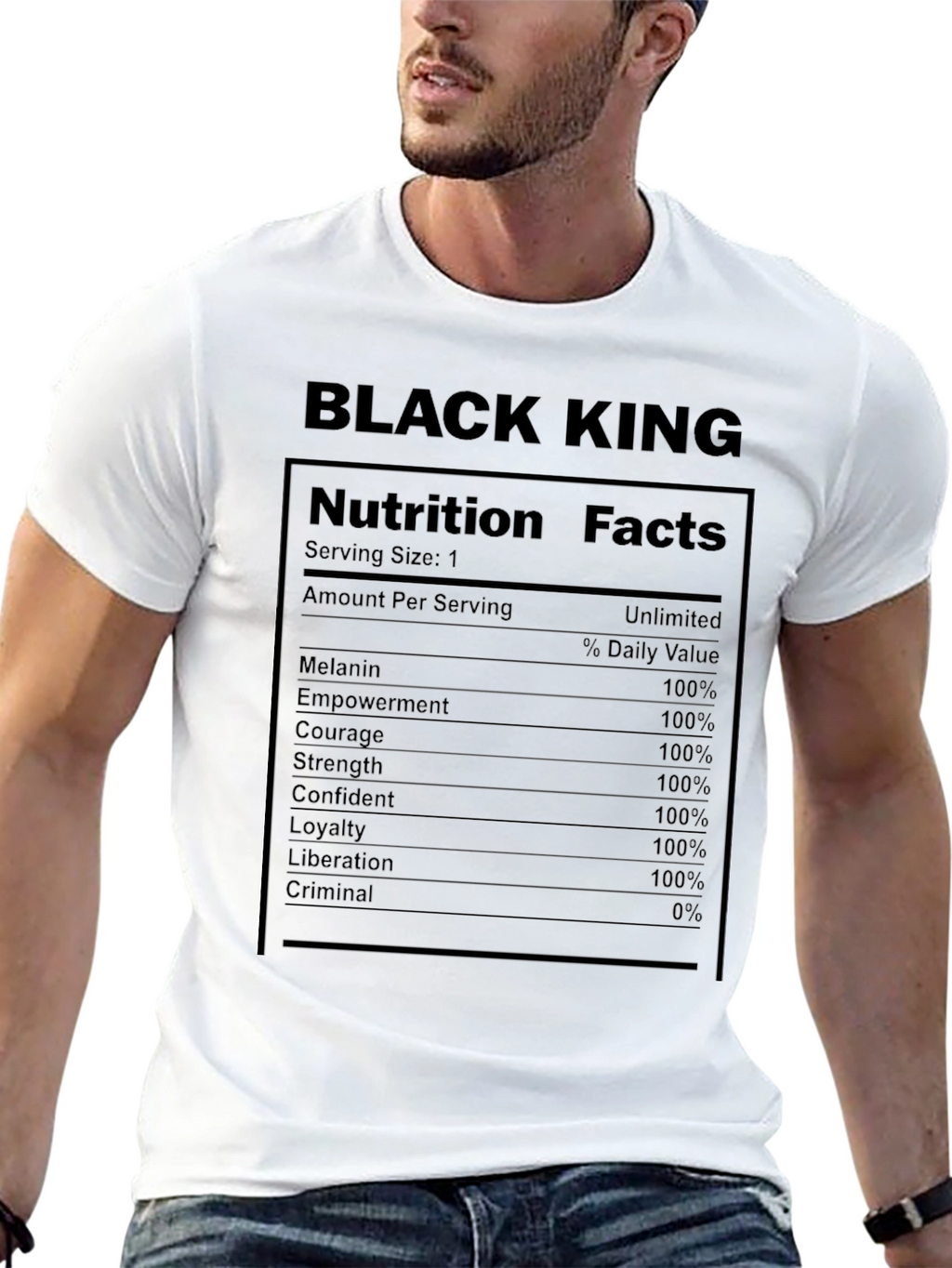 Black King Nutrition Facts T-Shirt