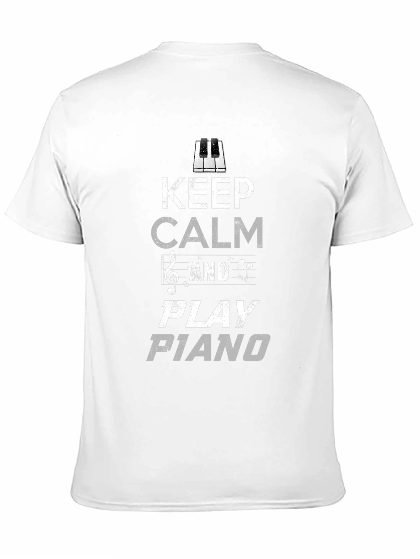 Keep Calm and Play Piano Black Graphic Tee