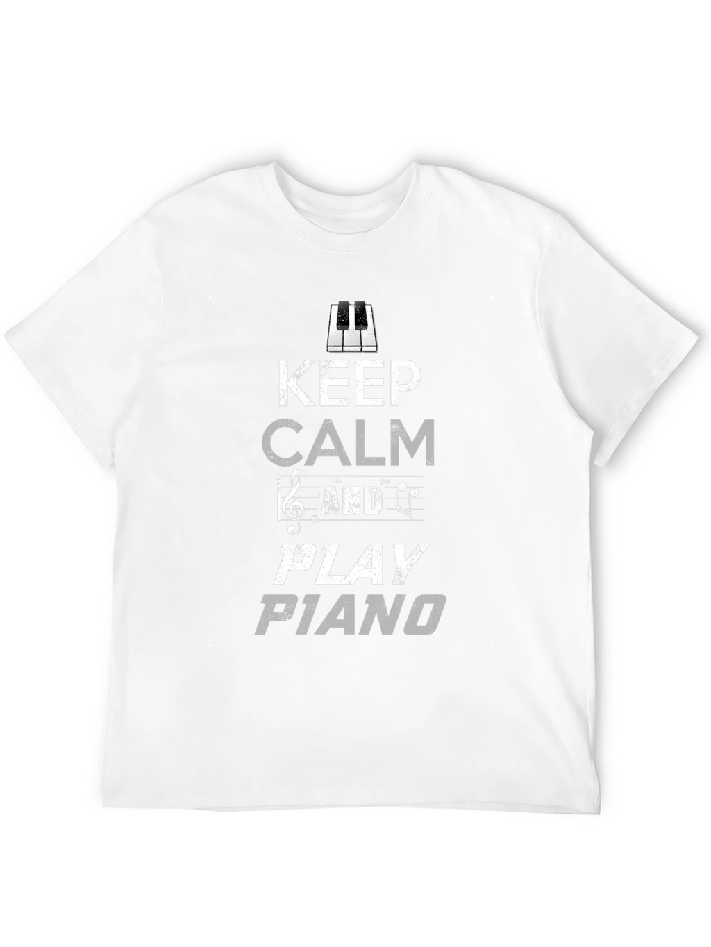 Keep Calm and Play Piano Black Graphic Tee