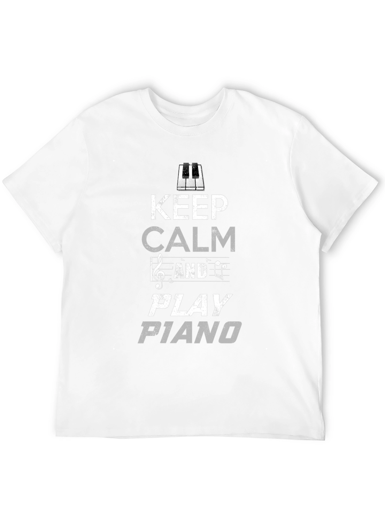 Keep Calm and Play Piano Black Graphic Tee