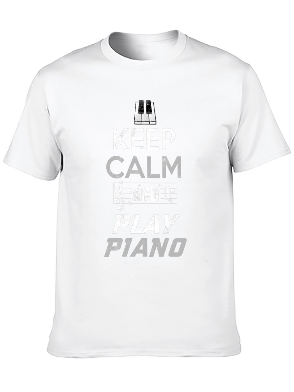Keep Calm and Play Piano Black Graphic Tee