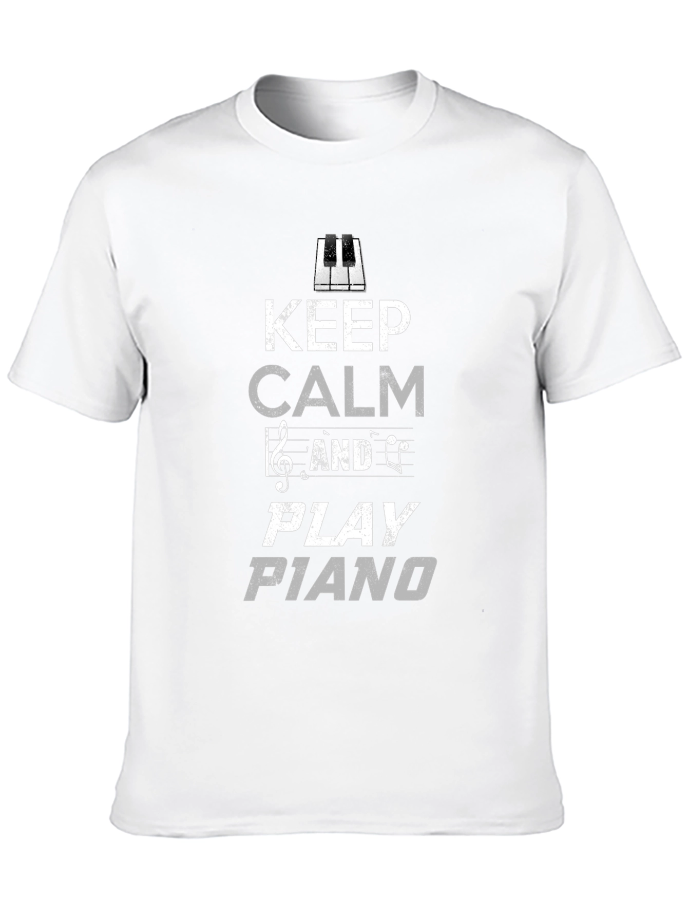 Keep Calm and Play Piano Black Graphic Tee