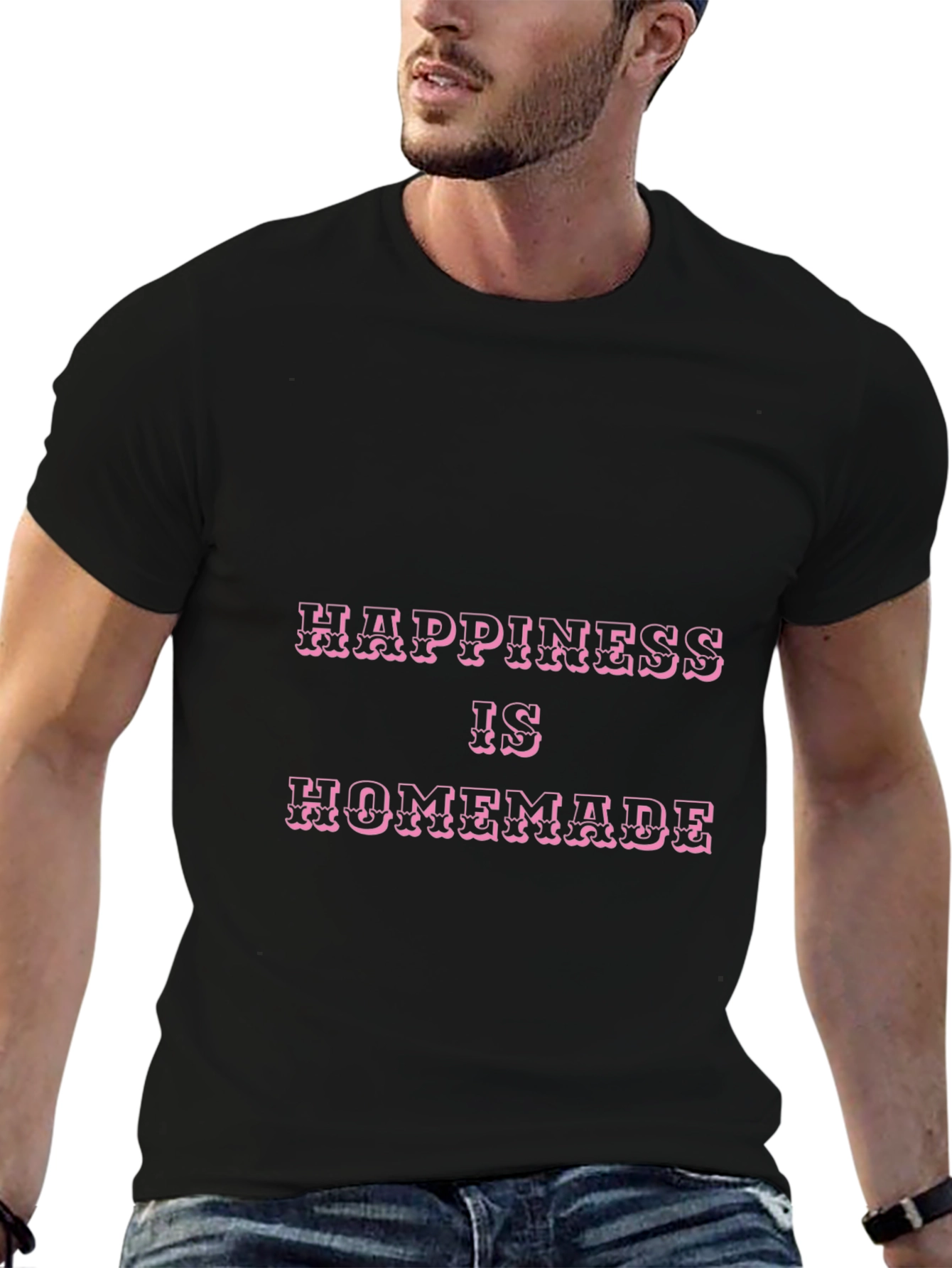 Happiness is Homemade Black Graphic Tee