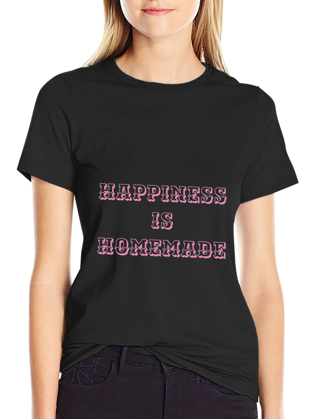 Happiness is Homemade Black Graphic Tee