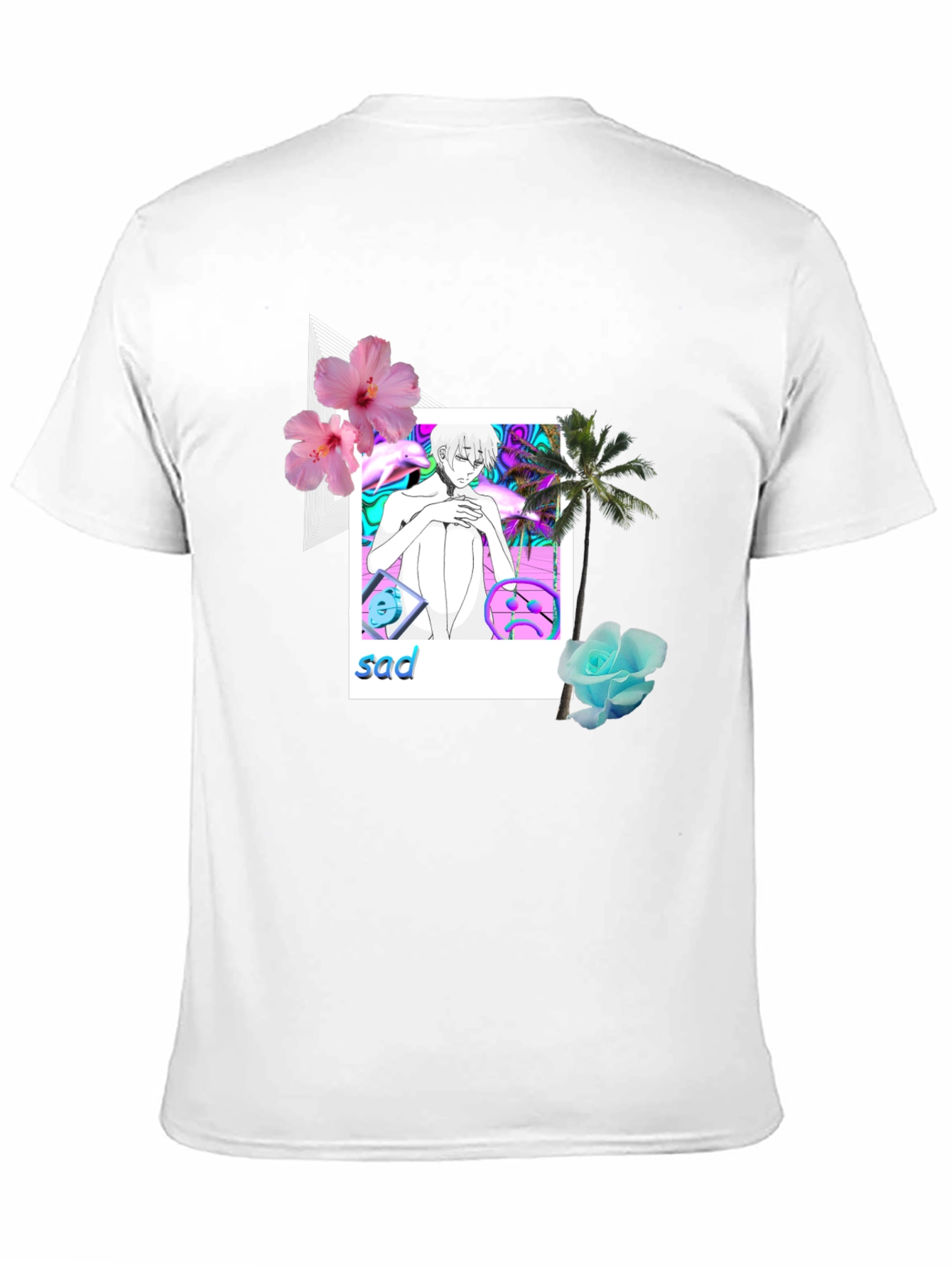 Aesthetic Sad Anime Graphic Tee - Black