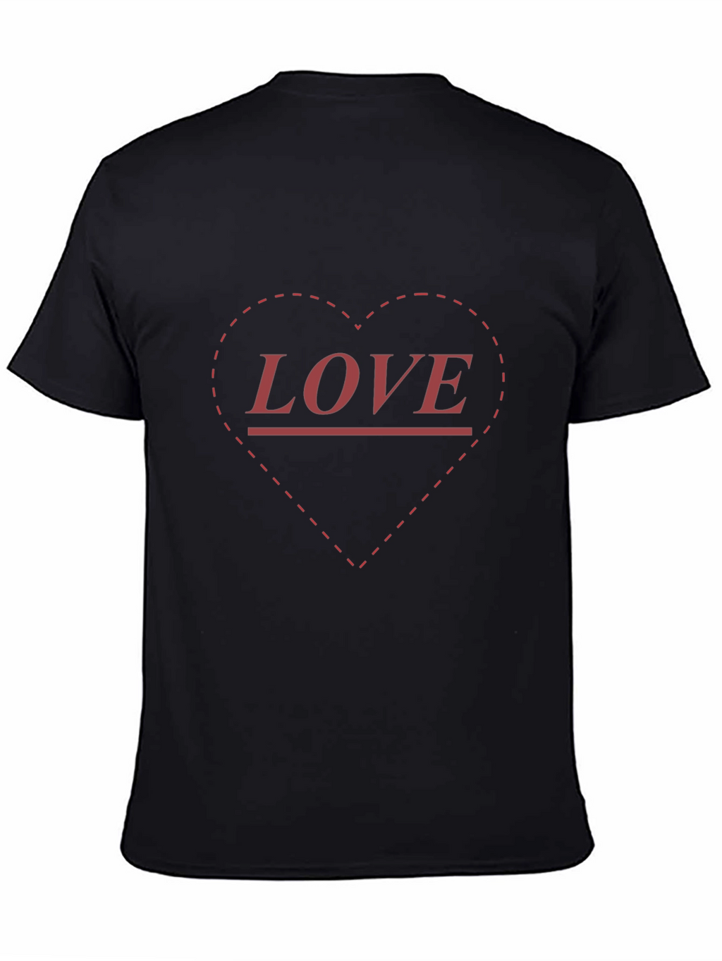 Love Heart Print Black T-Shirt