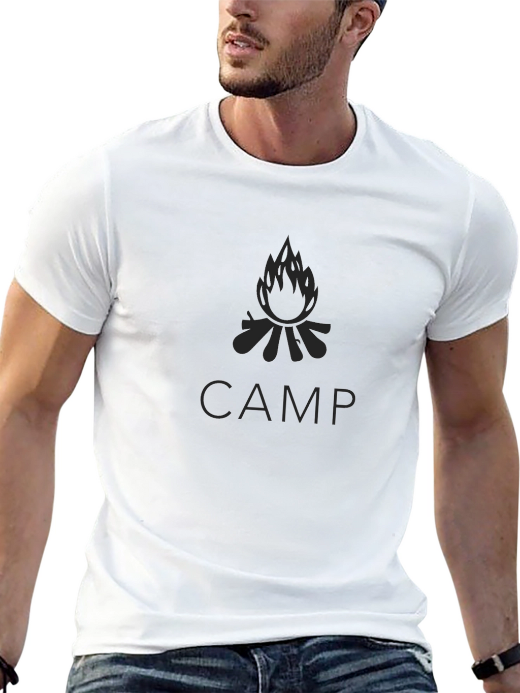 Black CAMP Bonfire Graphic Tee