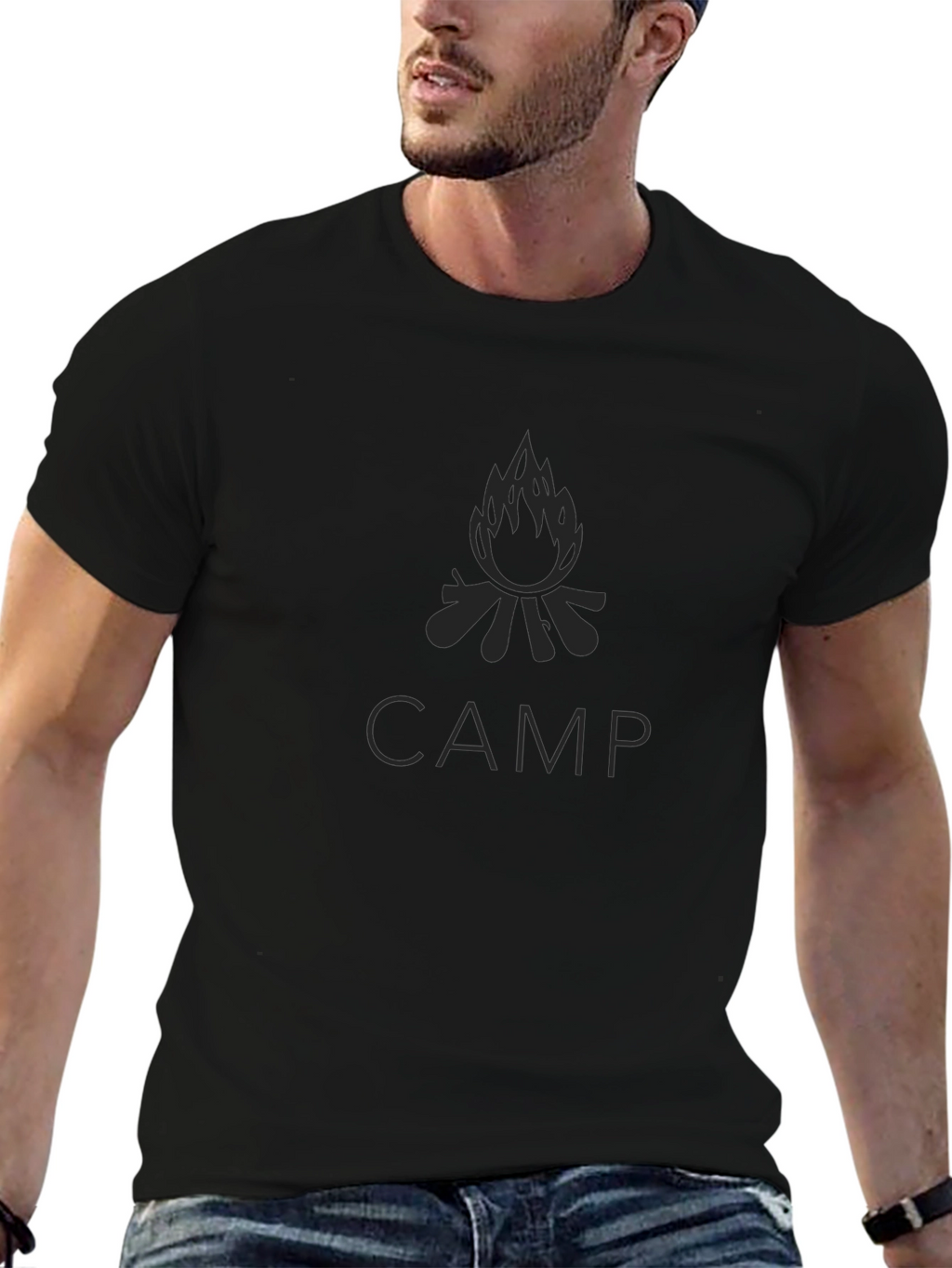Black CAMP Bonfire Graphic Tee