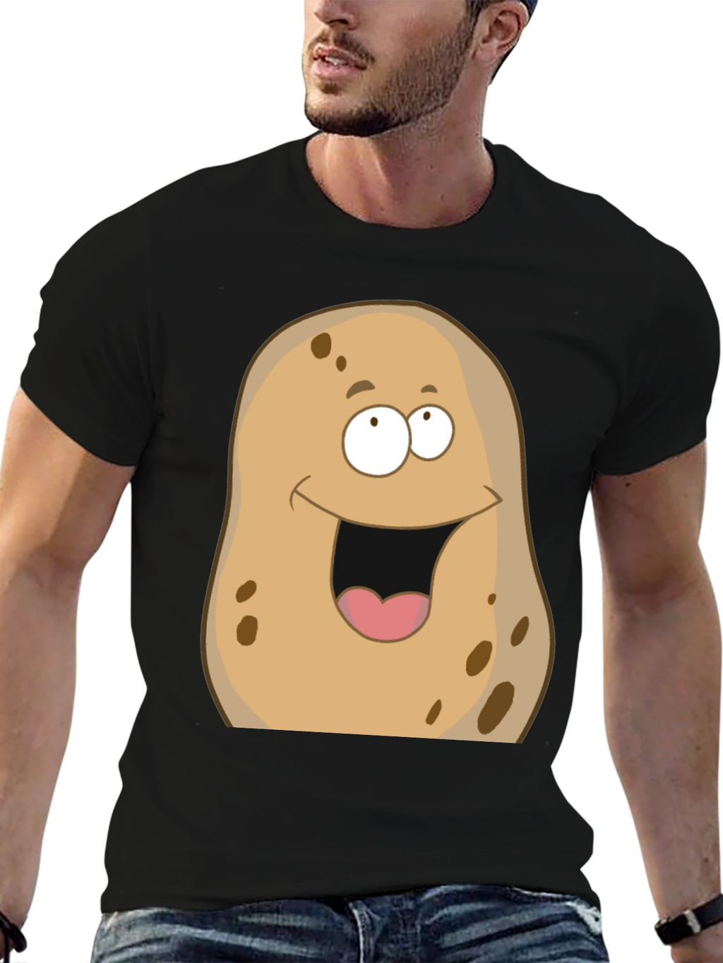 Funny Potato Graphic T-Shirt - Unisex Black Tee