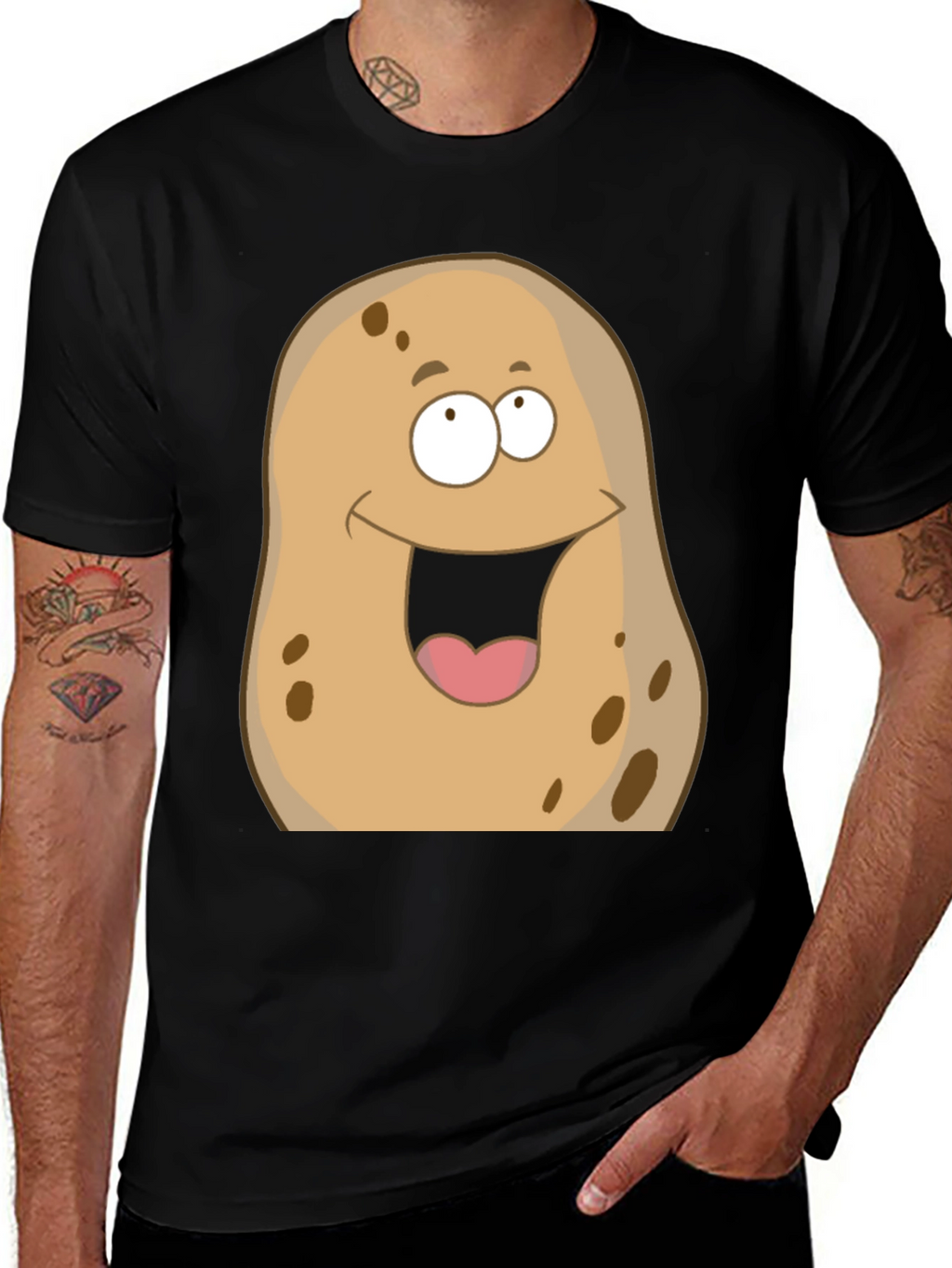 Funny Potato Graphic T-Shirt - Unisex Black Tee