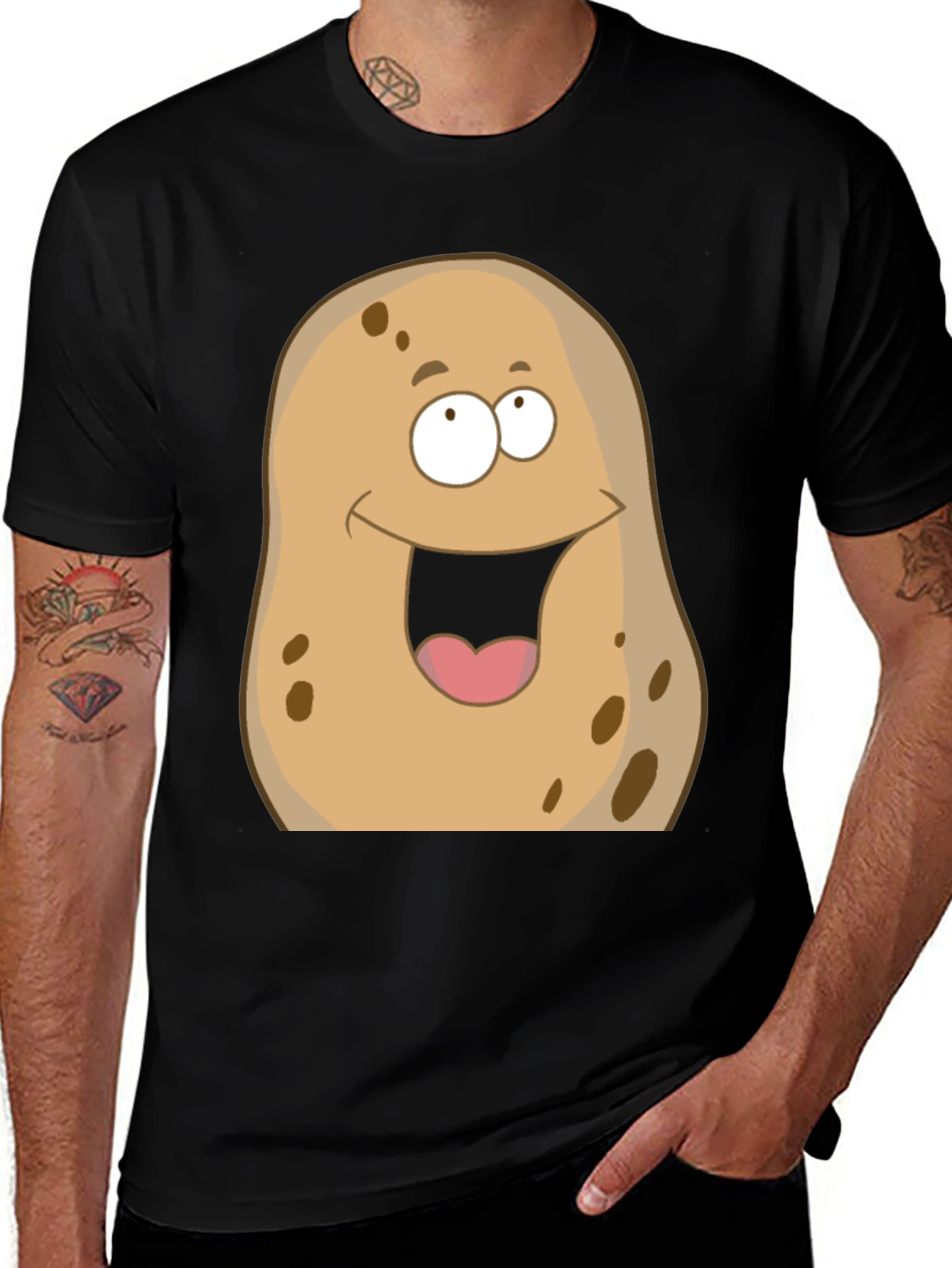 Funny Potato Graphic T-Shirt - Unisex Black Tee