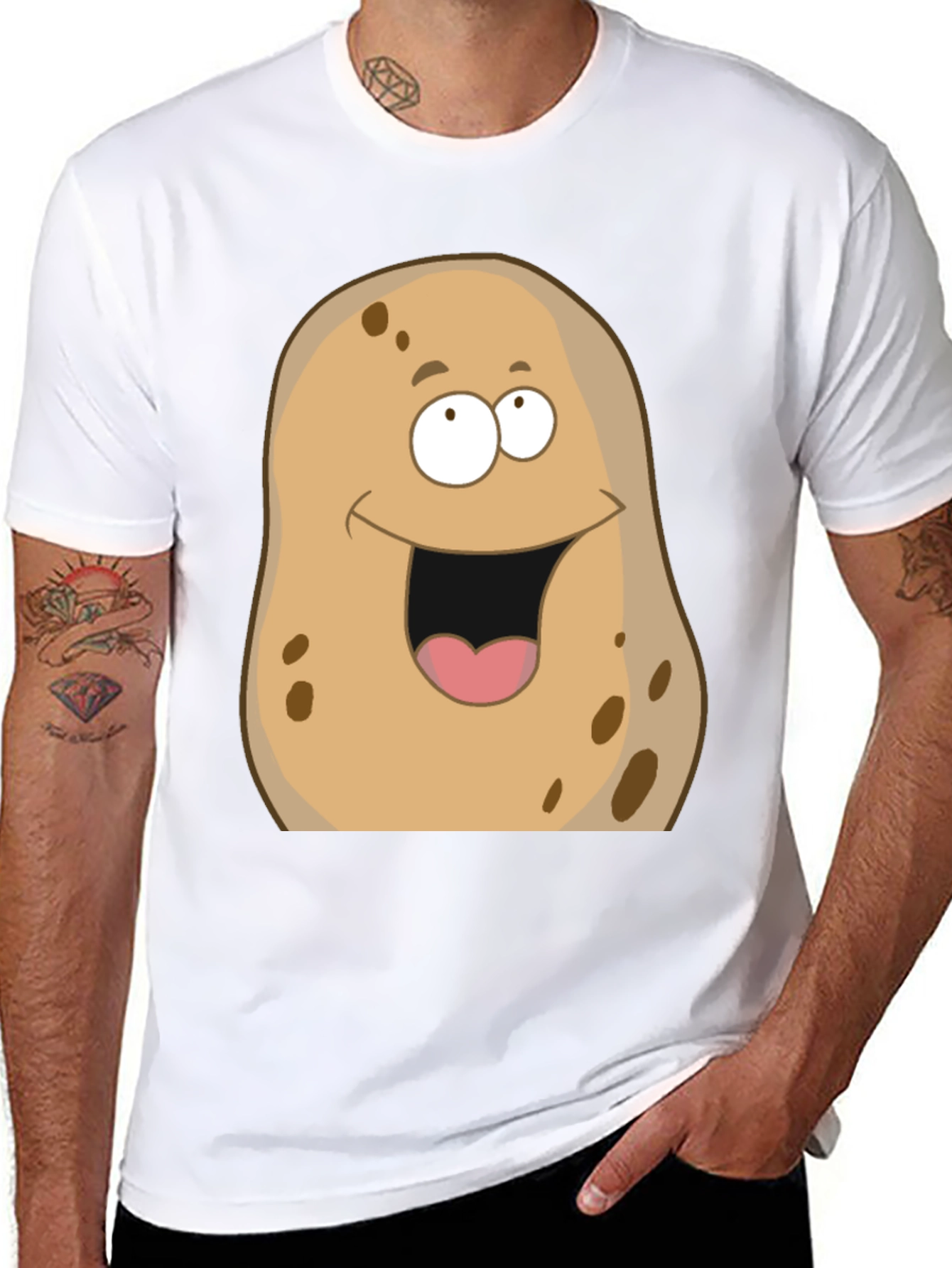 Funny Potato Graphic T-Shirt - Unisex Black Tee