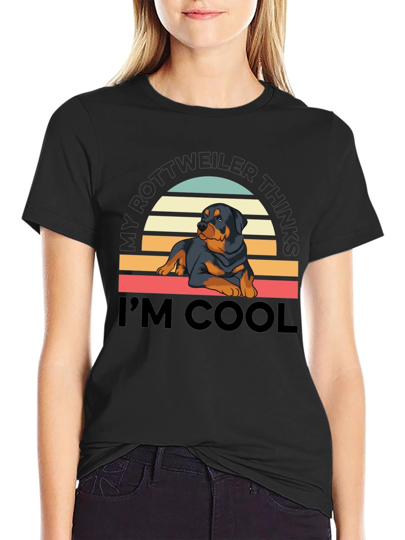 Cool Rottweiler Sunset T-Shirt – Vintage Dog Lover Graphic Tee