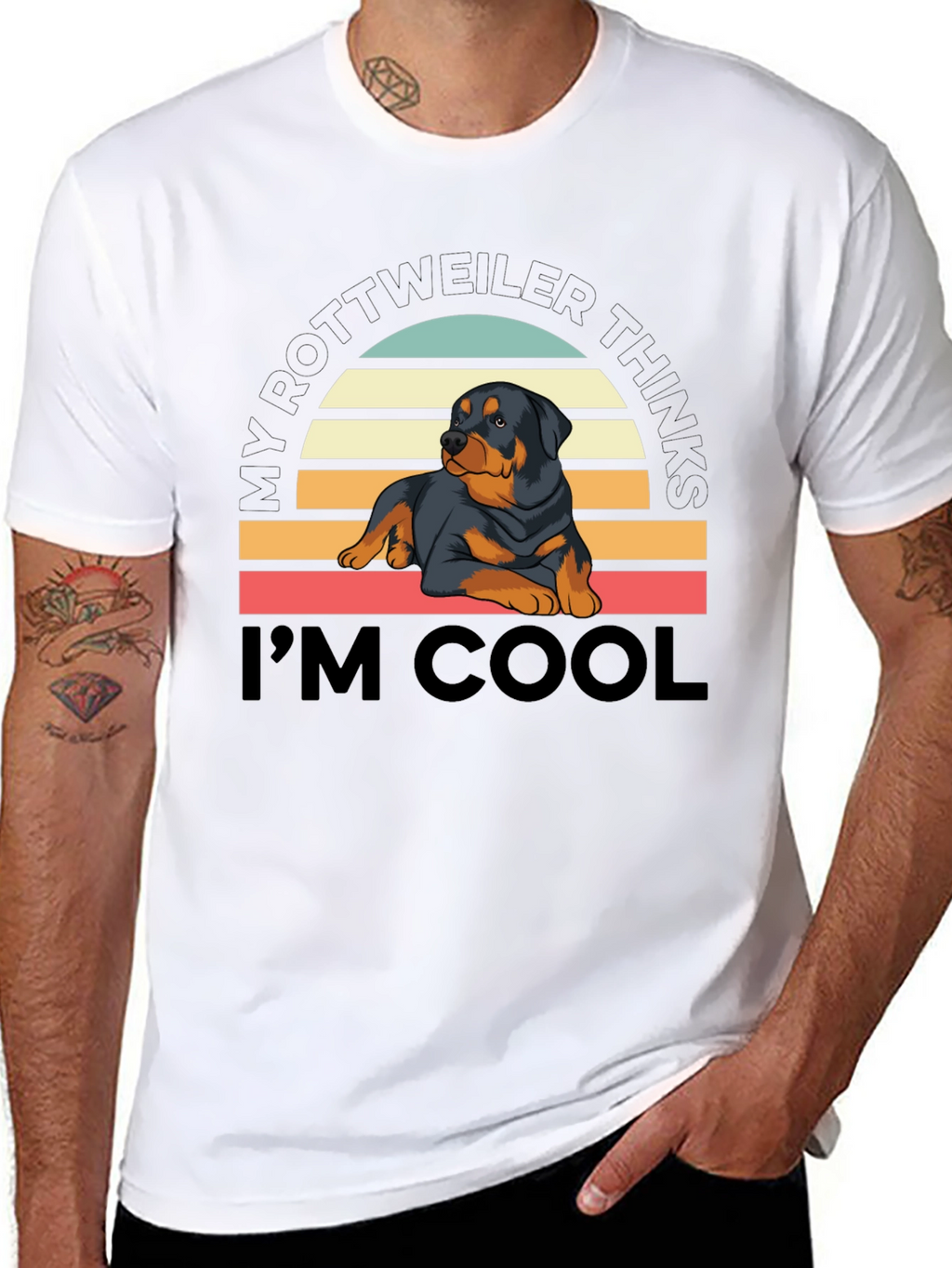 Cool Rottweiler Sunset T-Shirt – Vintage Dog Lover Graphic Tee