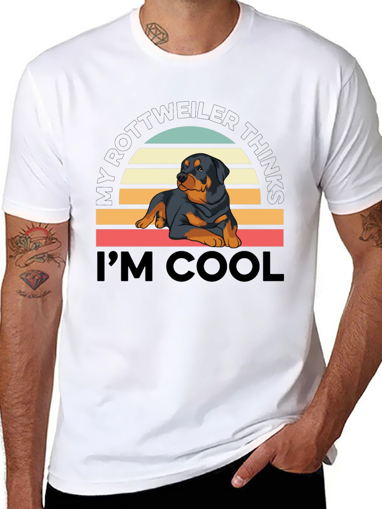 Cool Rottweiler Sunset T-Shirt – Vintage Dog Lover Graphic Tee