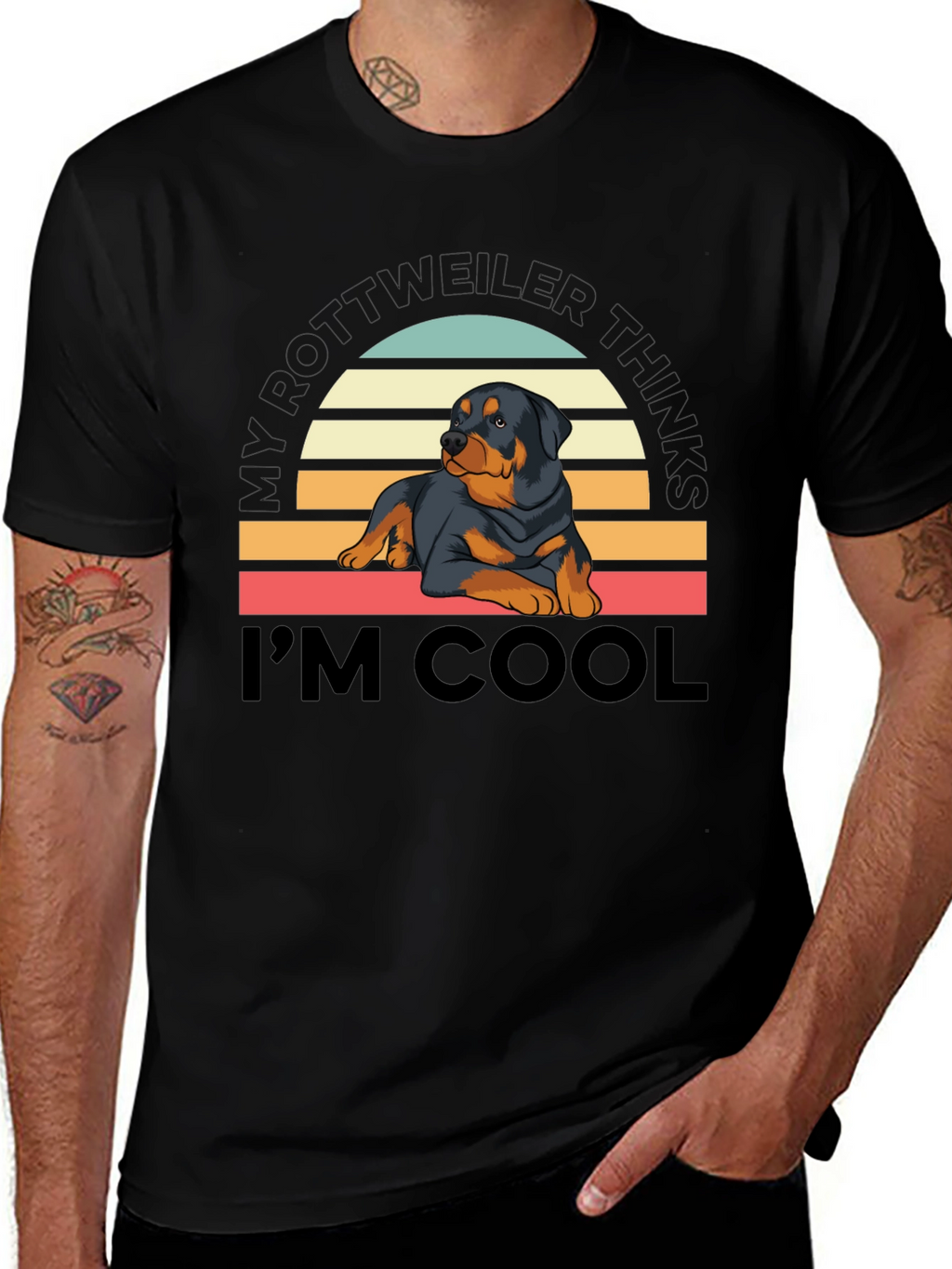 Cool Rottweiler Sunset T-Shirt – Vintage Dog Lover Graphic Tee