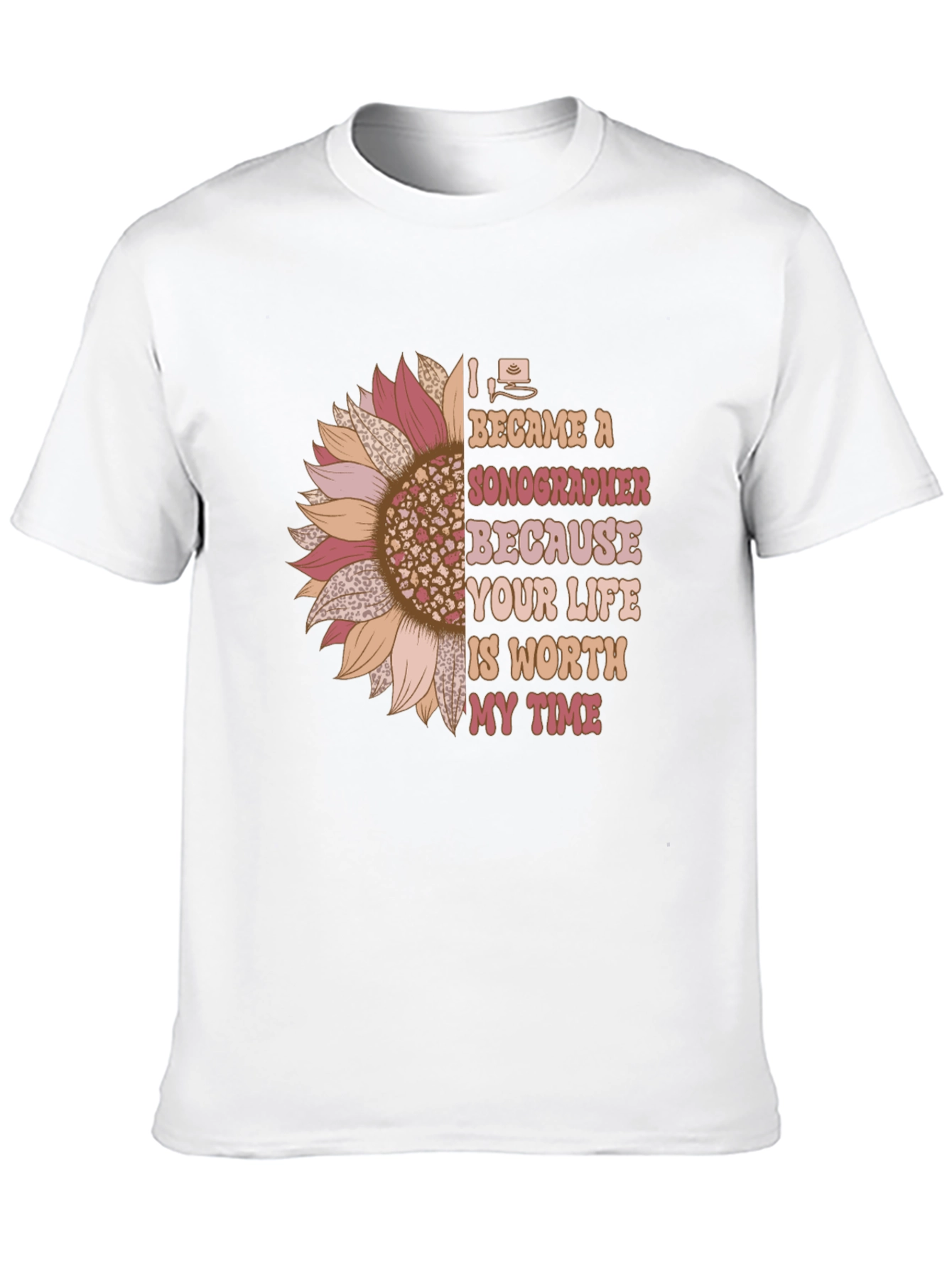 Sonographer Sunflower Graphic T-Shirt