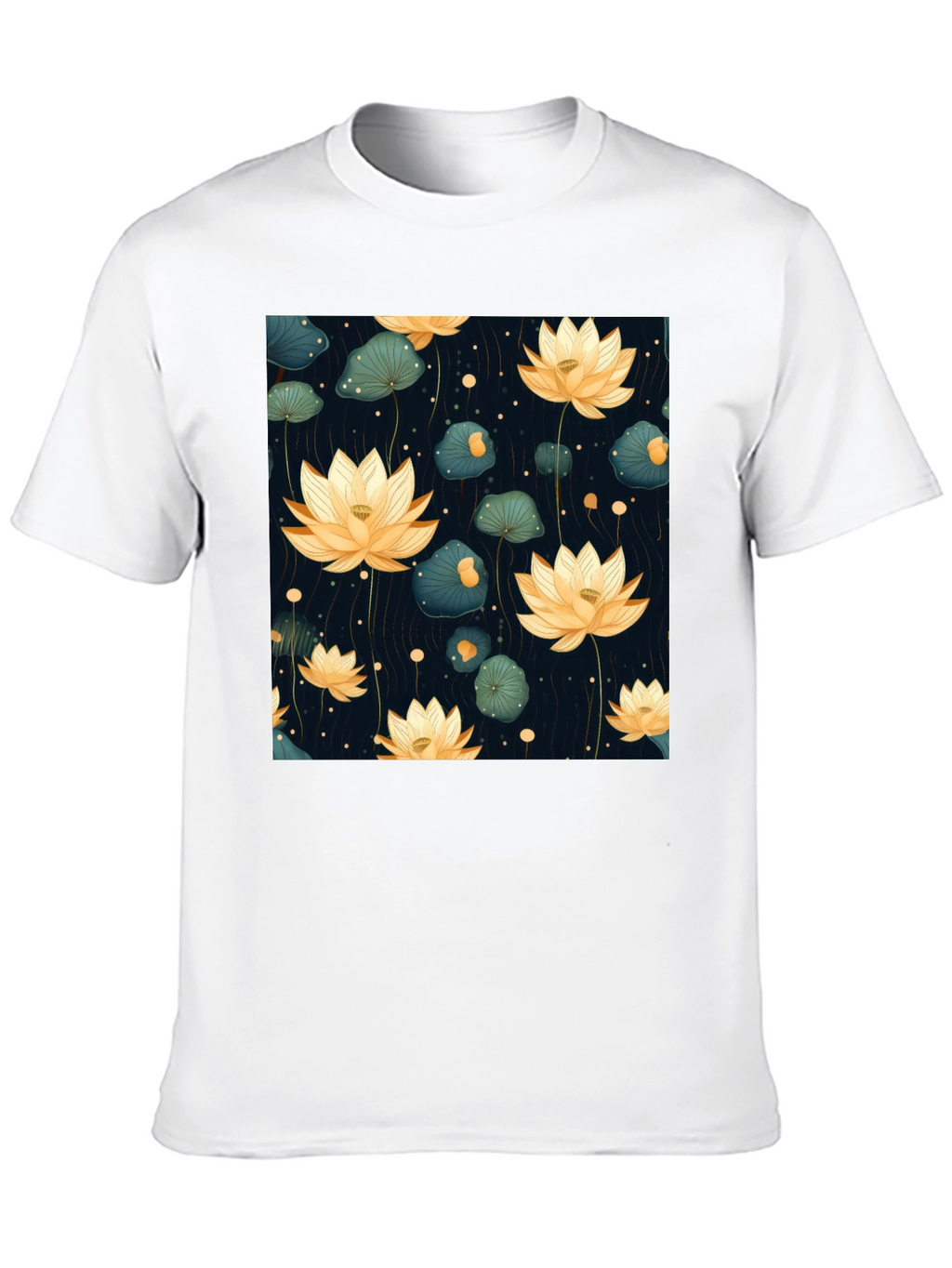 Lotus Flower Graphic Tee - Stylish Black T-Shirt