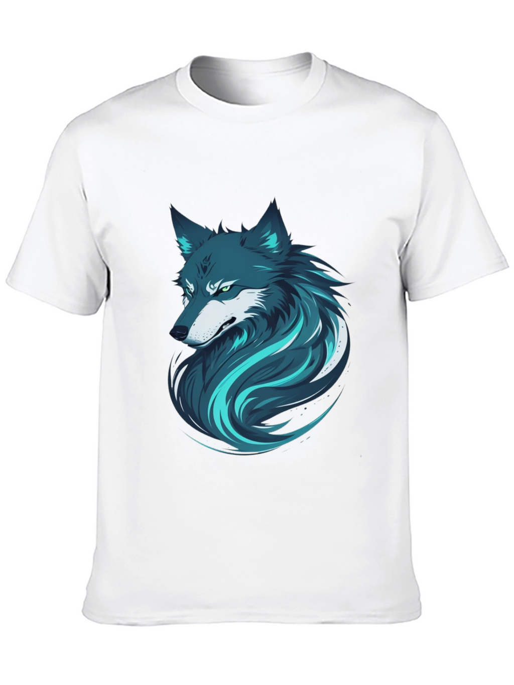 Stylish Wolf Graphic Print Black T-Shirt for Men