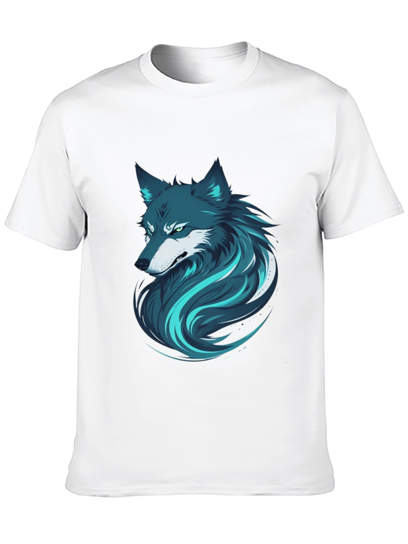 Stylish Wolf Graphic Print Black T-Shirt for Men