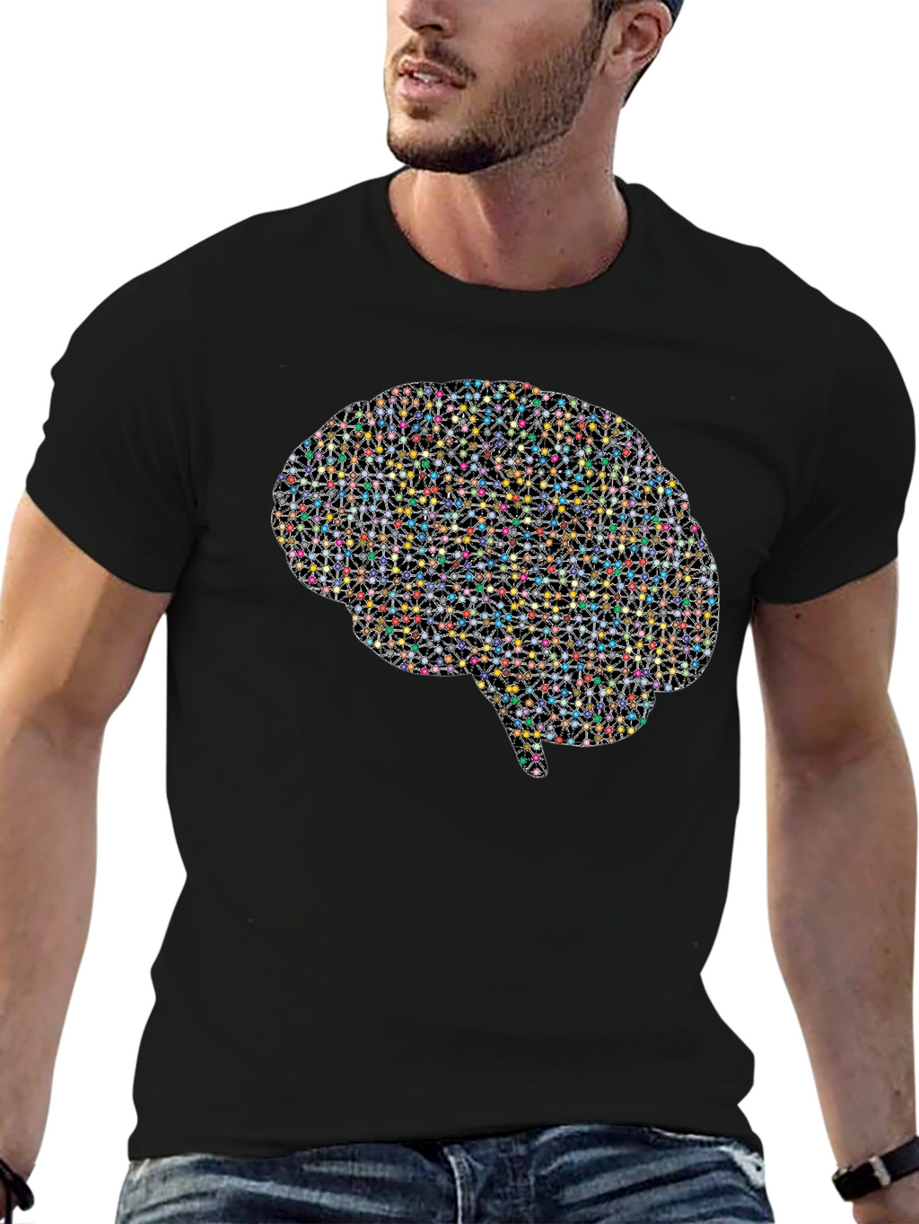 Brain Graphic Black T-Shirt - Unisex Tee