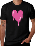 Dripping Heart Graphic Tee - Black T-Shirt
