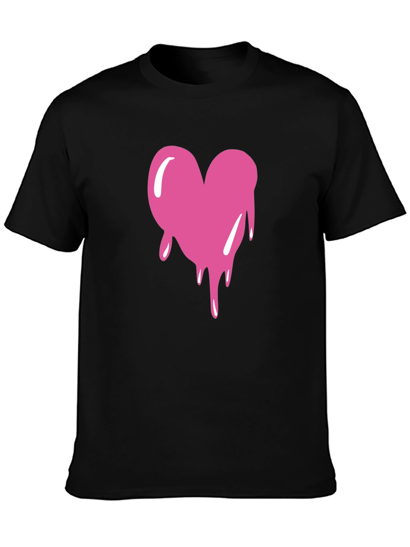Dripping Heart Graphic Tee - Black T-Shirt