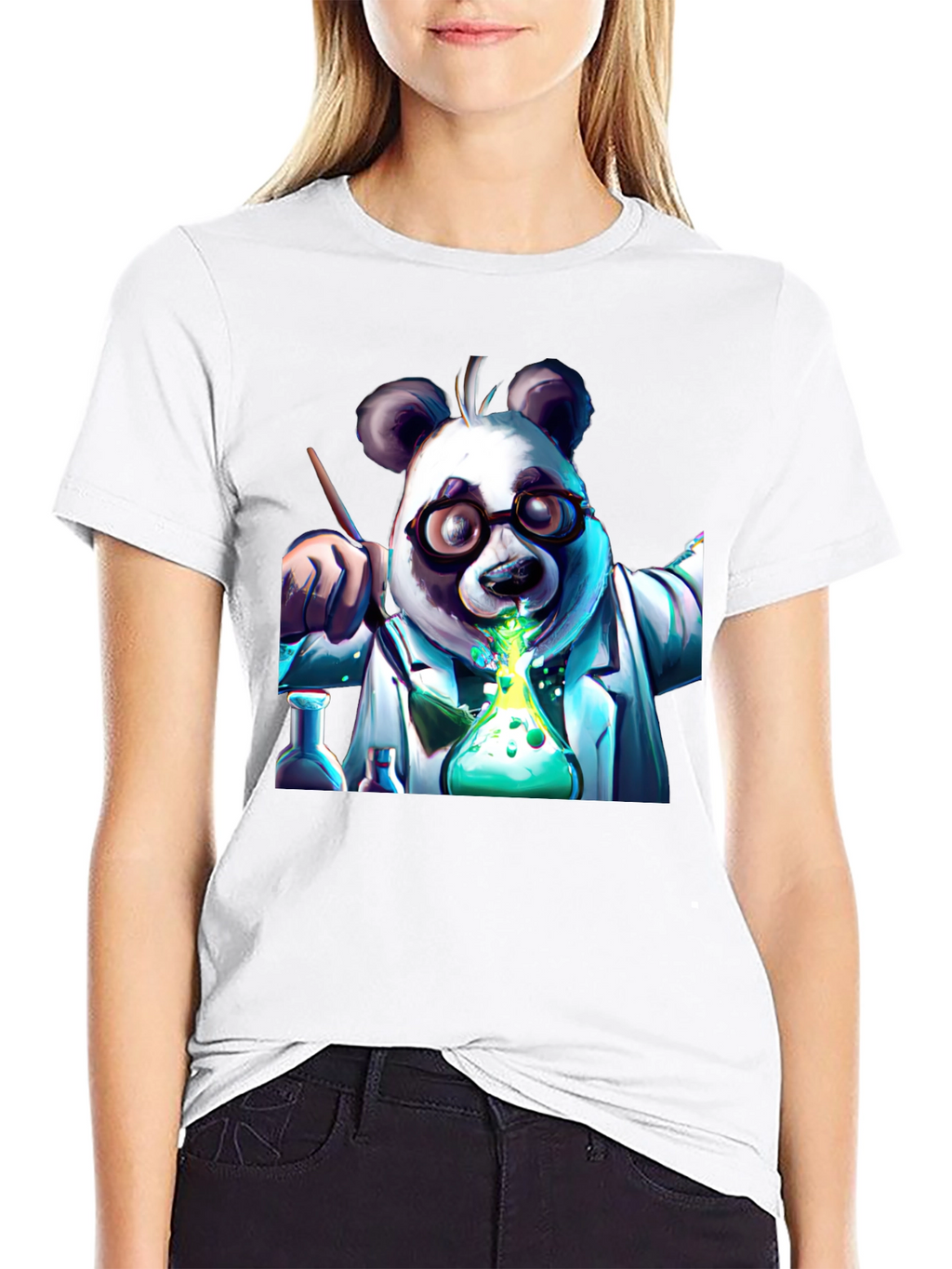 Panda Scientist Graphic T-Shirt - Cool Experiment Design