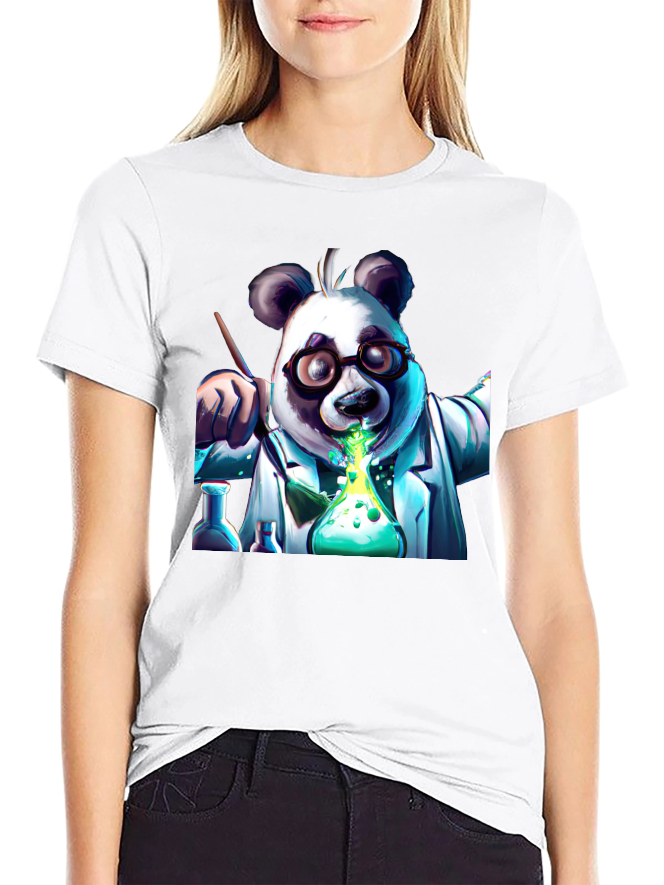 Panda Scientist Graphic T-Shirt - Cool Experiment Design