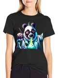 Panda Scientist Graphic T-Shirt - Cool Experiment Design