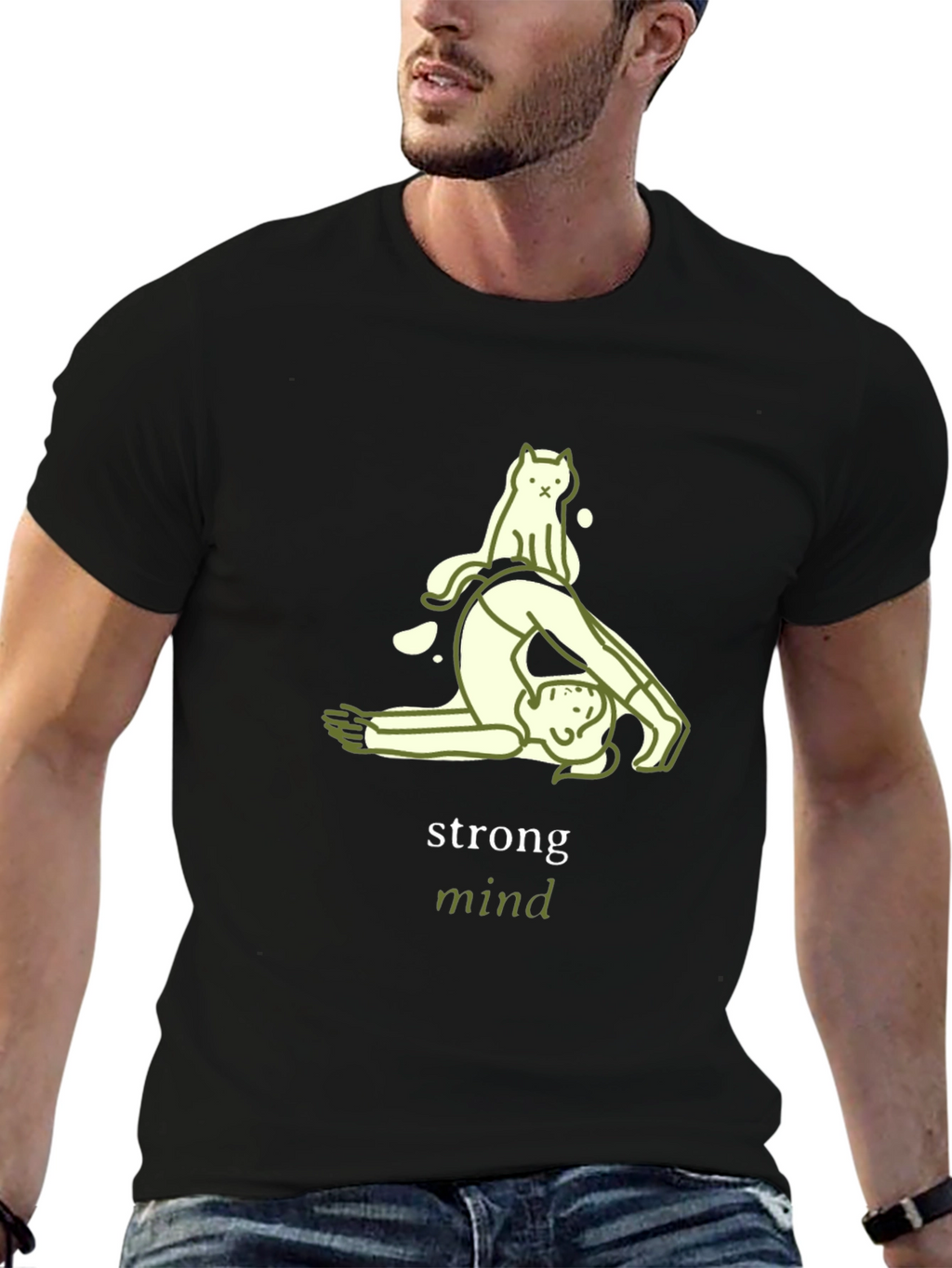 Strong Mind Yoga Cat T-Shirt