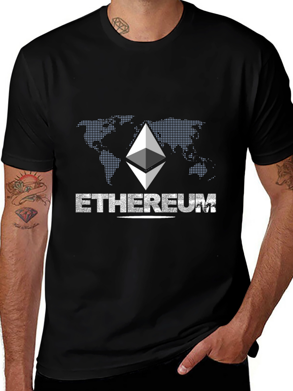 Ethereum Graphic Print Black T-Shirt