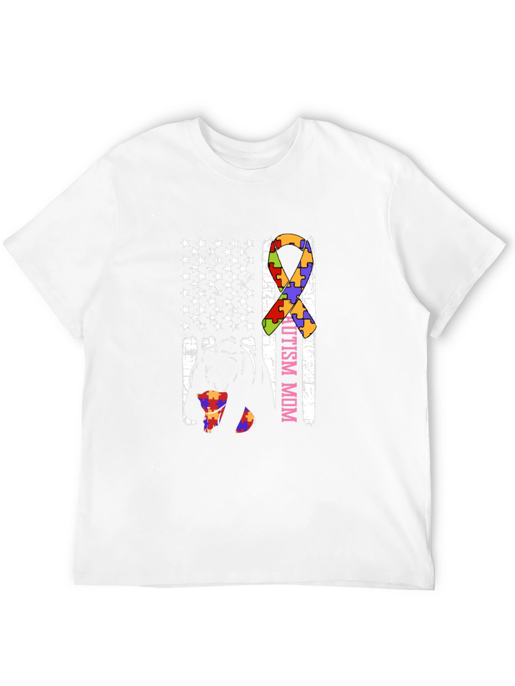 Autism Mom American Flag T-Shirt