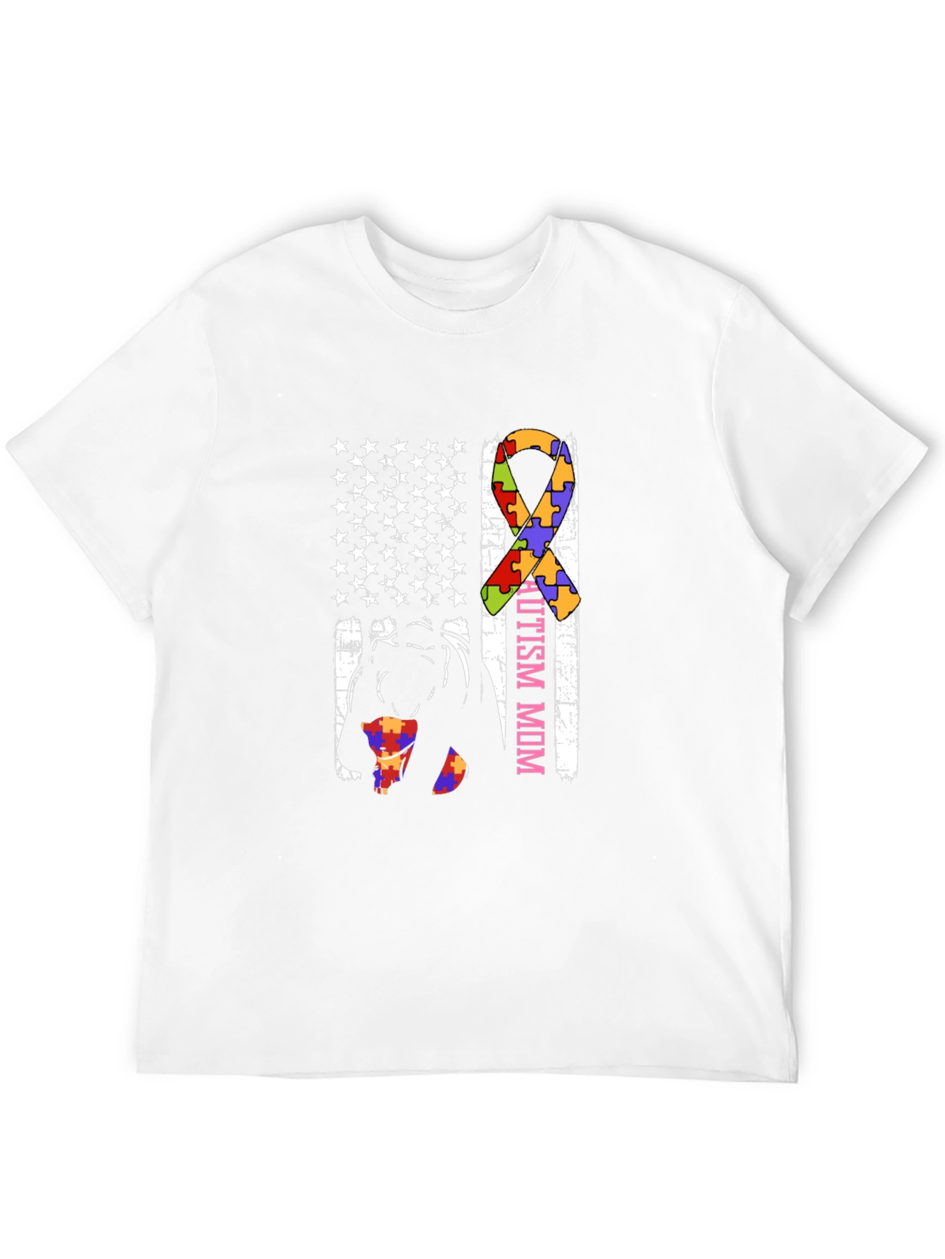 Autism Mom American Flag T-Shirt