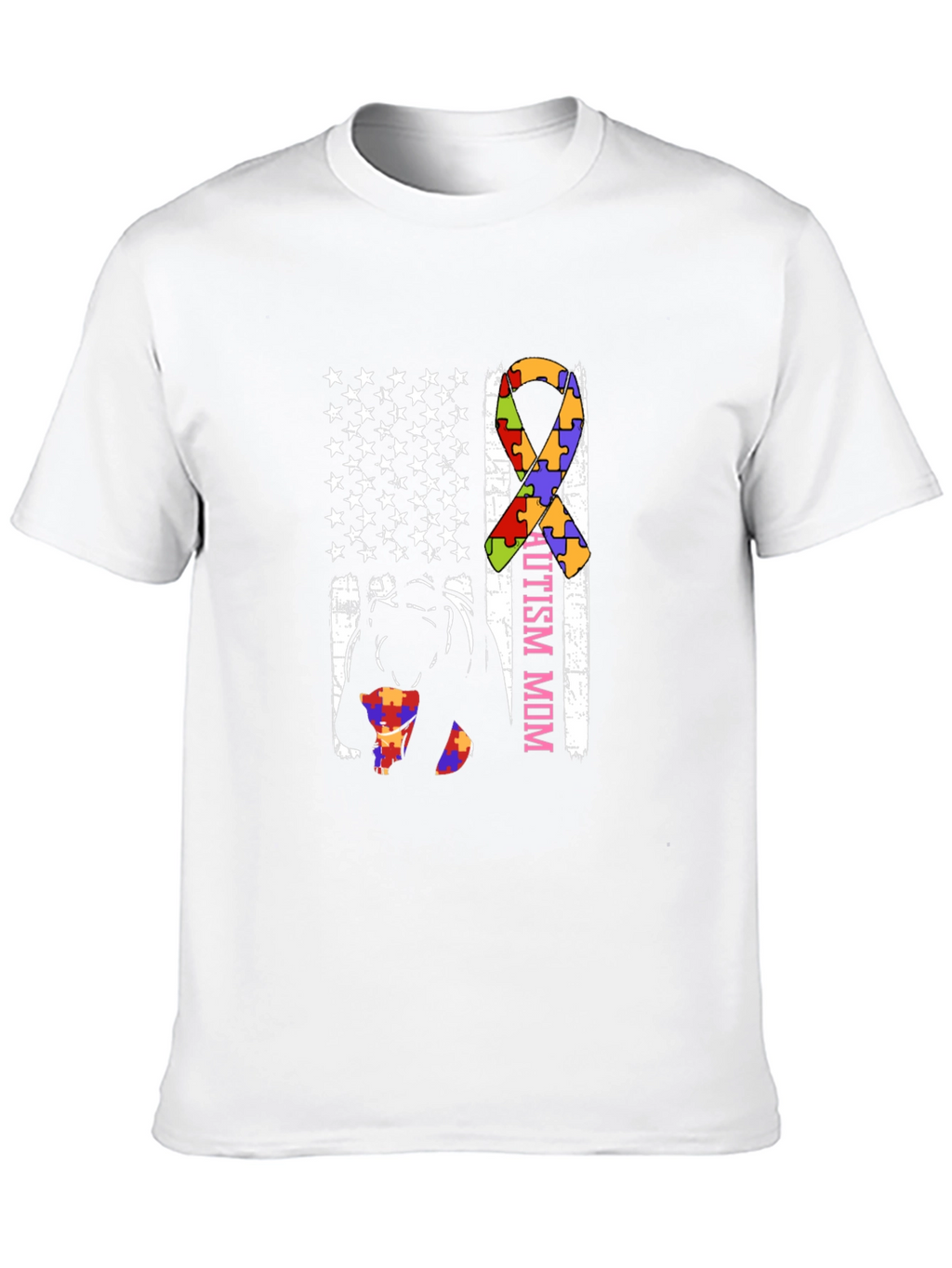 Autism Mom American Flag T-Shirt
