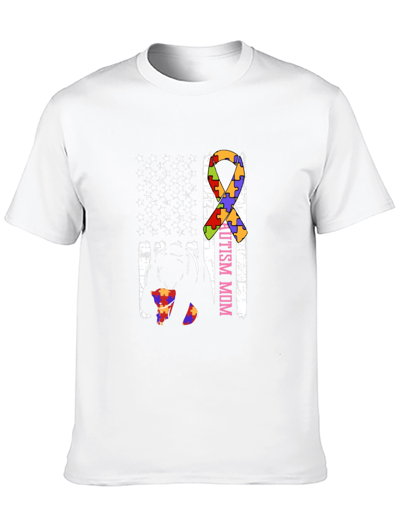 Autism Mom American Flag T-Shirt