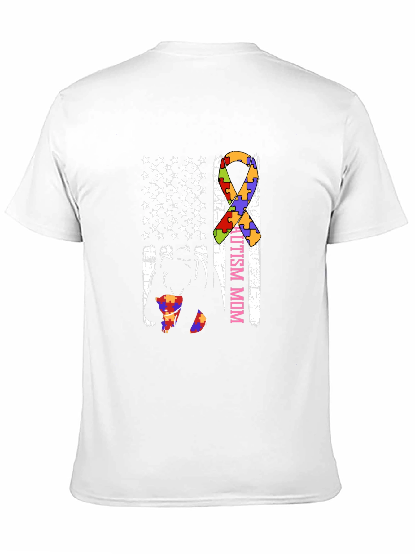Autism Mom American Flag T-Shirt