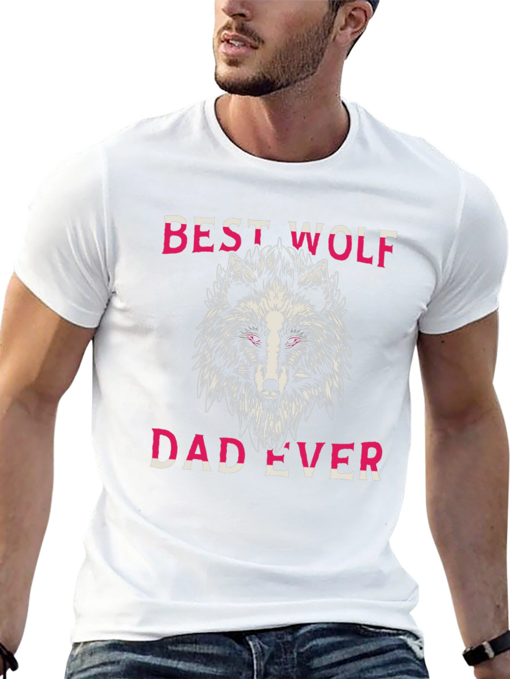 Best Wolf Dad Ever T-Shirt - Fathers Day Gift