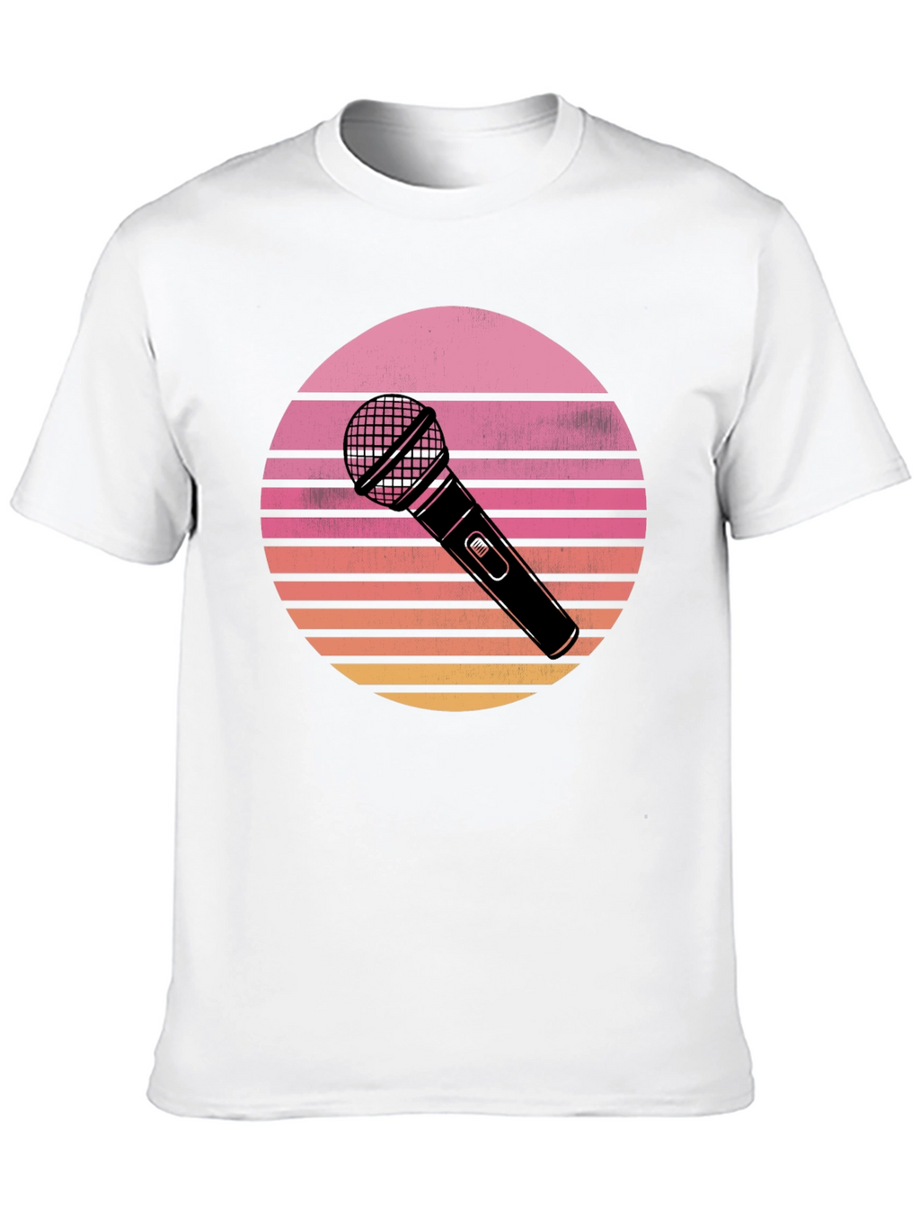 Retro Microphone Sunset Graphic Tee