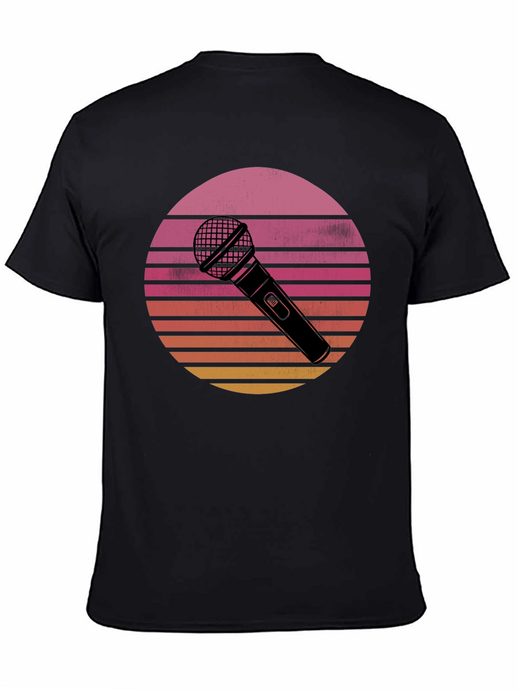 Retro Microphone Sunset Graphic Tee