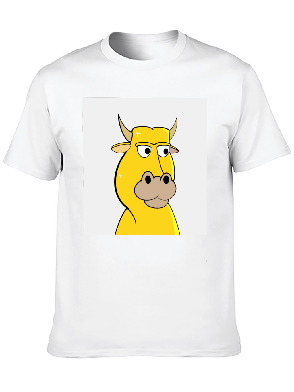Cool Cartoon Cow Graphic Tee - Black