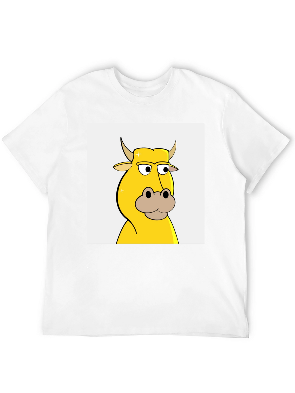 Cool Cartoon Cow Graphic Tee - Black