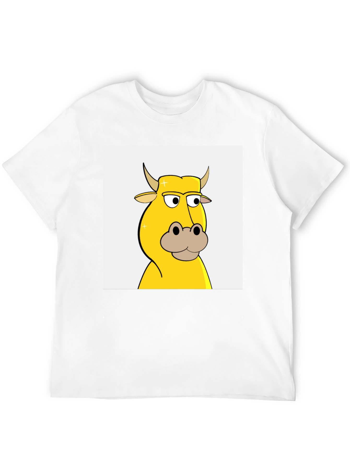 Cool Cartoon Cow Graphic Tee - Black