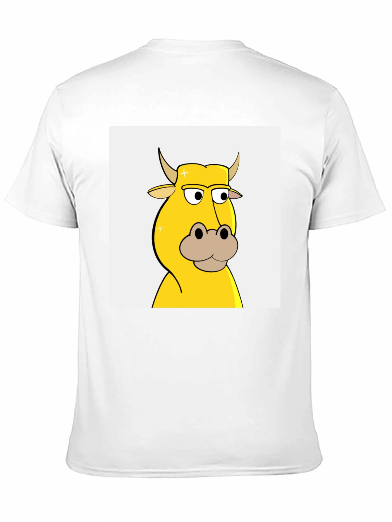 Cool Cartoon Cow Graphic Tee - Black