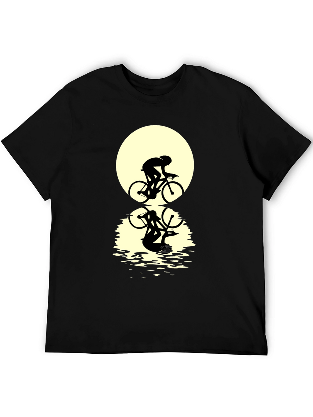 Cyclist Silhouette Graphic Tee - Black