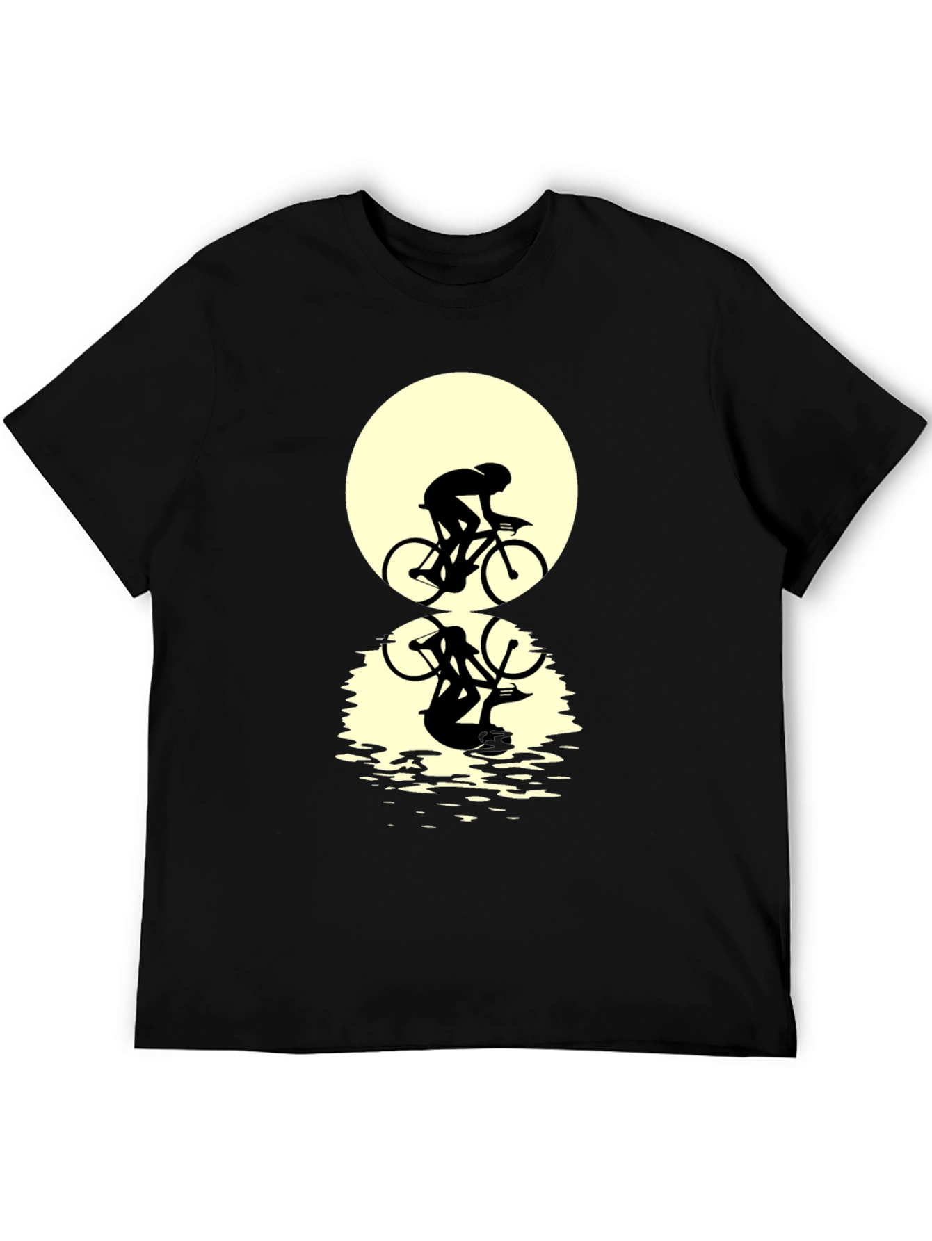 Cyclist Silhouette Graphic Tee - Black
