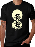 Cyclist Silhouette Graphic Tee - Black