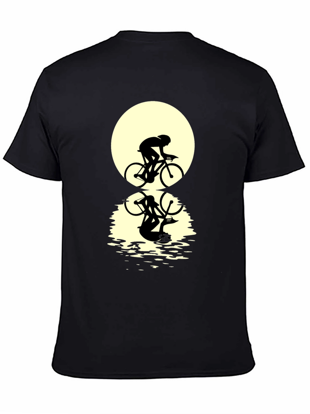 Cyclist Silhouette Graphic Tee - Black